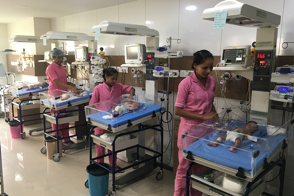 Southern Gem Hospital NICU nurses caring for newborns with advanced neonatal equipment